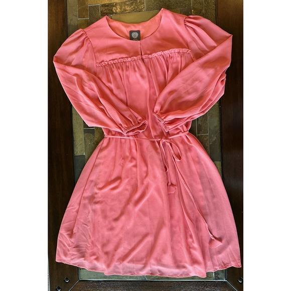 VINCE CAMUTO Keyhole Chiffon Dress Coral Sz 12‎ - Picture 1 of 8